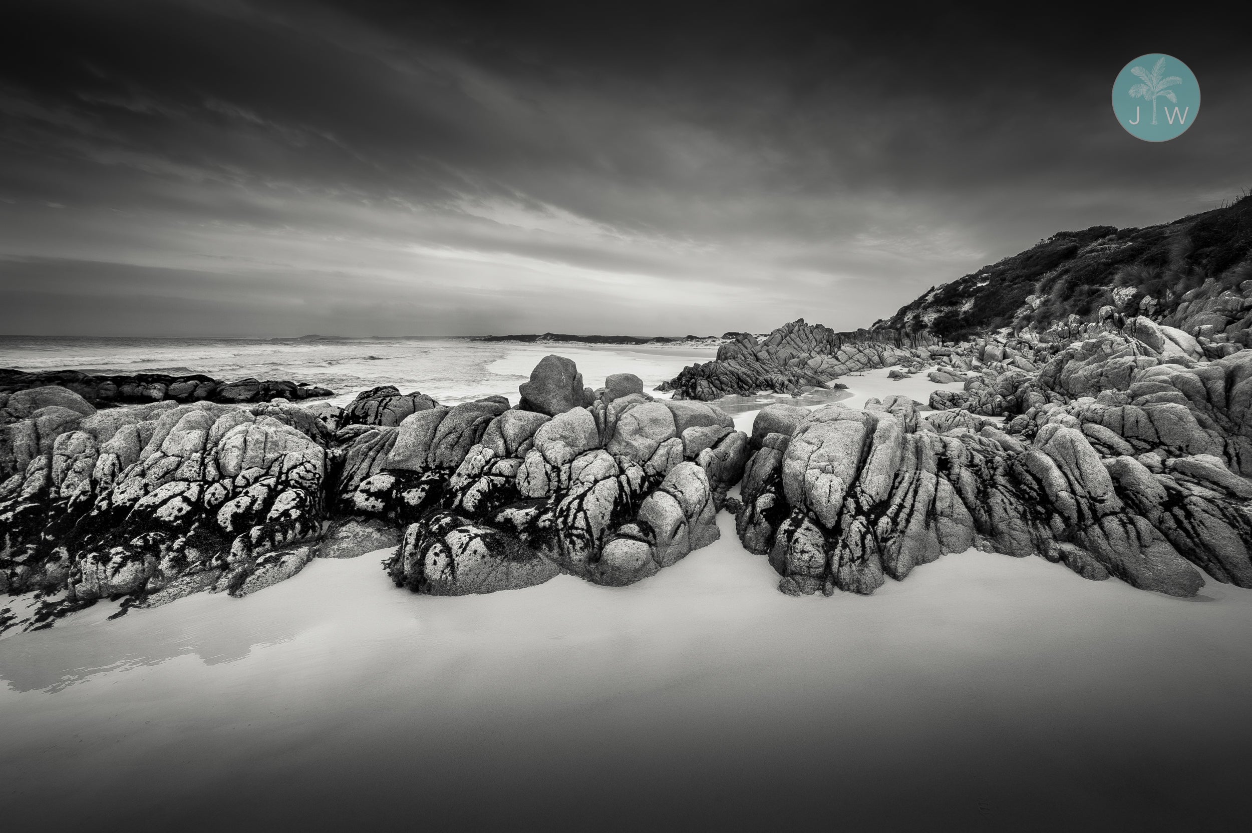 Eddystone Point Rocks B&W