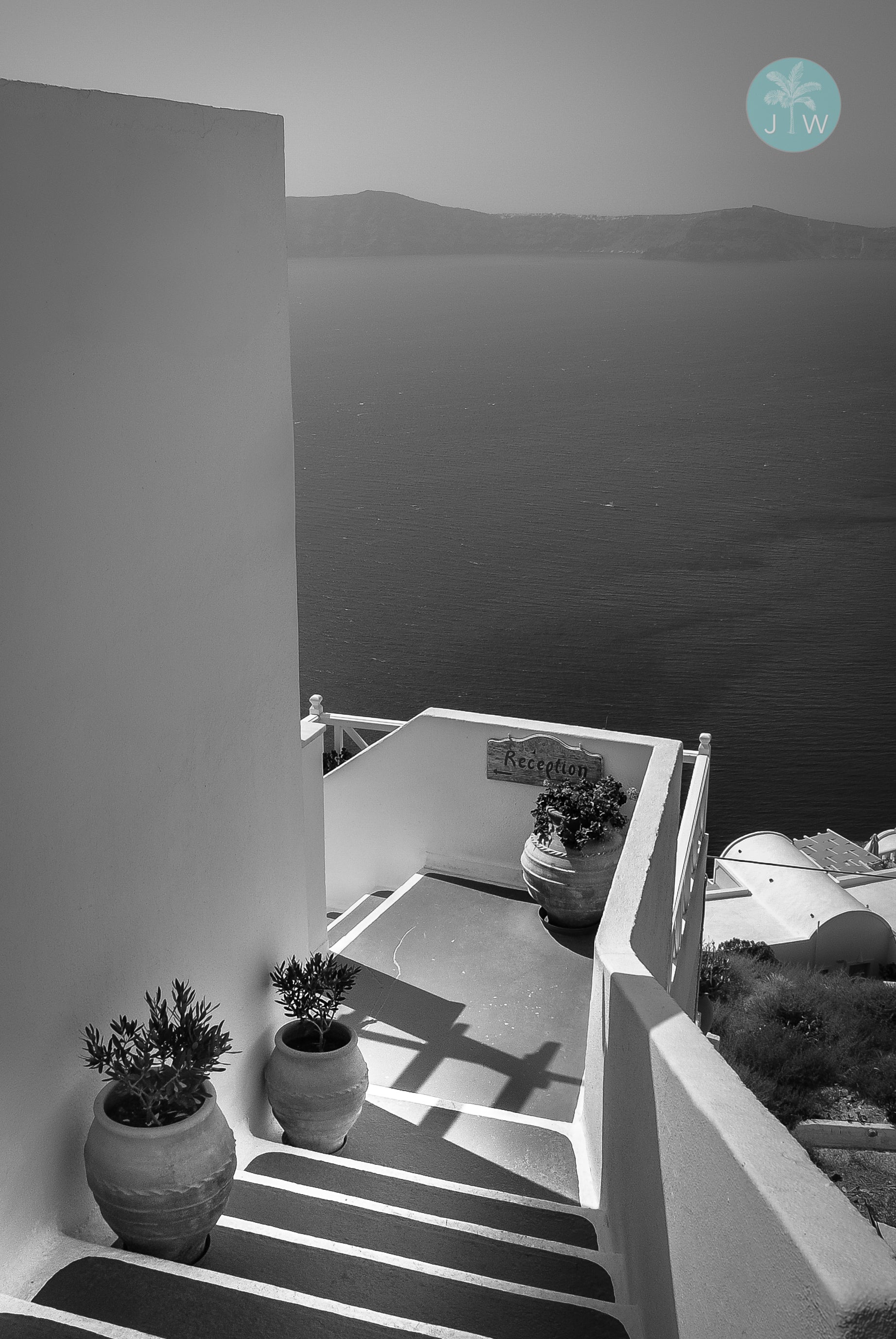 Santorini Stairs (B&W)