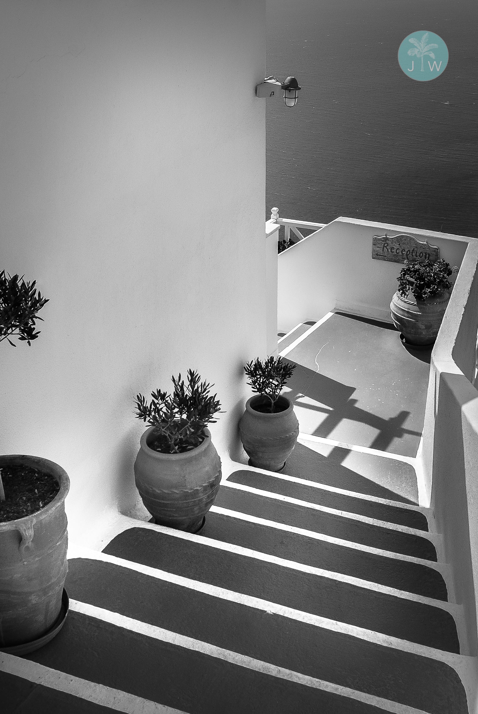 Santorini Stairs (B&W)