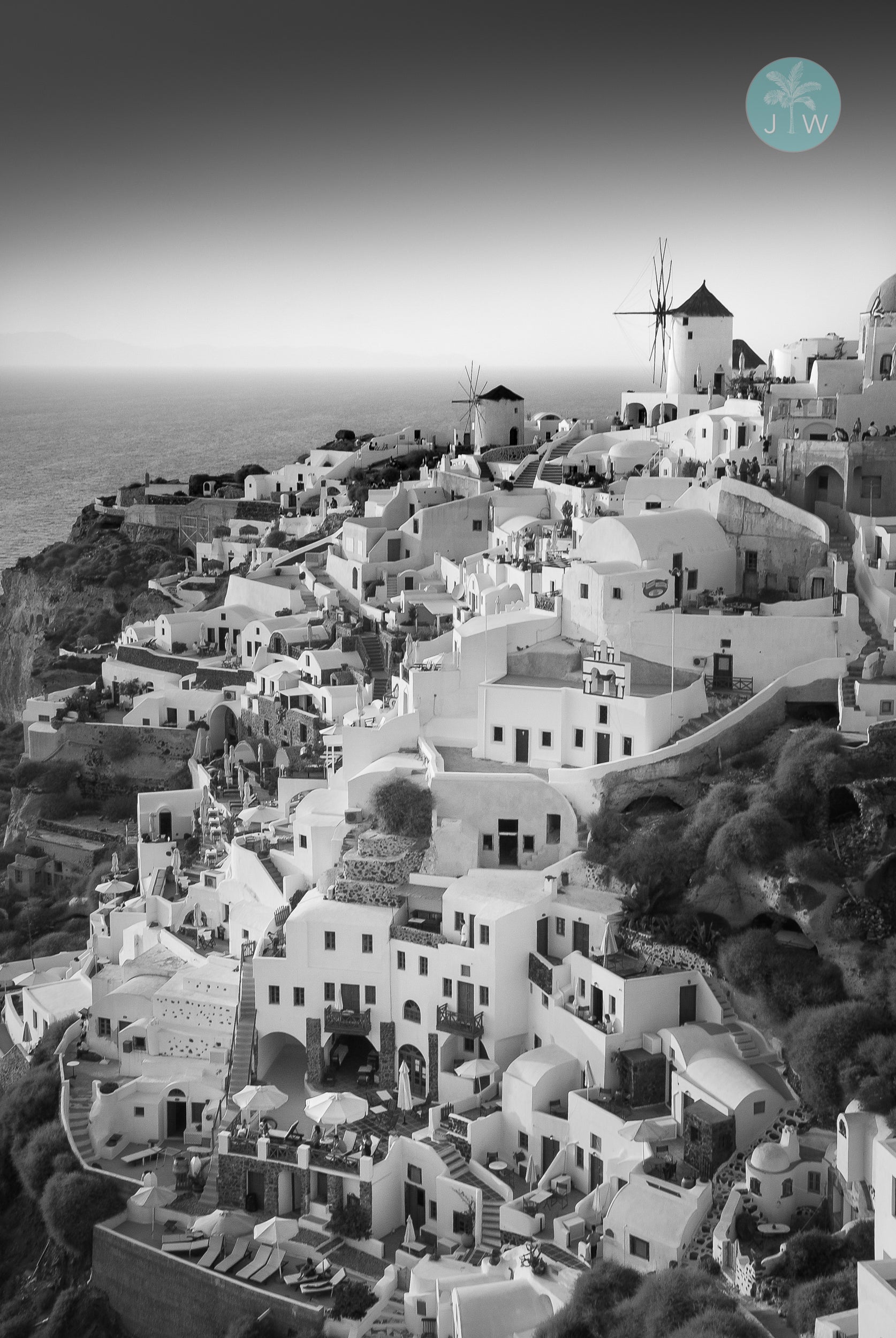 Oia Sunset B&W